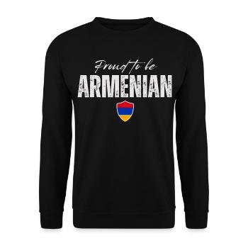 Proud to be Armenian, made in Armenia - Unisex Sweatshirt - black - Front - Alina (178cm) & Michal (187cm)