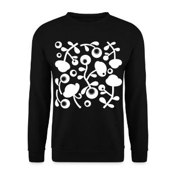 Pivoines abstraites L blanches transparentes - Sweat-shirt Unisexe - noir - Devant - Alina (178cm) & Michal (187cm)