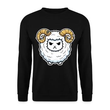 Steampunk-Widder-Schaf-mechanische Hörner - Unisex Pullover - Schwarz - Vorne - Alina (178cm) & Michal (187cm)