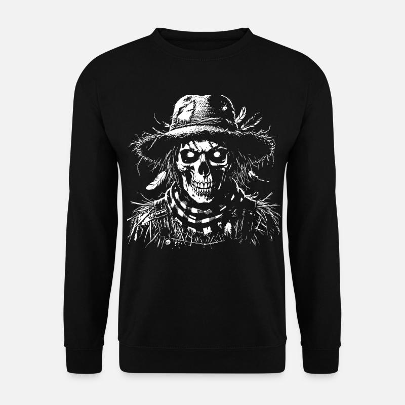 Skeleton with straw hat - Unisex Sweatshirt - black