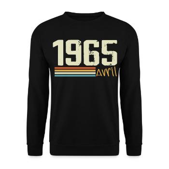 Born in April 1965 - Unisex Sweatshirt - black - Front - Alina (178cm) & Michal (187cm)