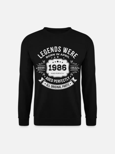 Cadeau Anniversaire Avril 1986 - Sweat-shirt Unisexe - noir