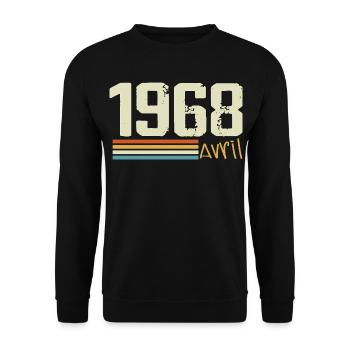 Né en avril 1968 - Sweat-shirt Unisexe - noir - Devant - Alina (178cm) & Michal (187cm)