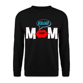 T-shirt esthétique Proud Mom Lips - Sweat-shirt Unisexe - noir - Devant - Alina (178cm) & Michal (187cm)