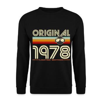 Original 1978 Retro Helmet - Unisex Sweatshirt - black - Front - Alina (178cm) & Michal (187cm)