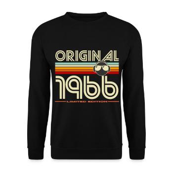 Original 1966 Vintage Rétro - Sweat-shirt Unisexe - noir - Devant - Alina (178cm) & Michal (187cm)