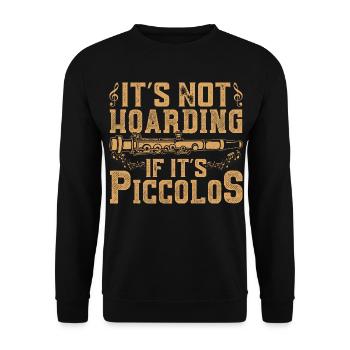 Piccolo Player Marching Band Orchestra Instrument - Unisex Sweatshirt - black - Front - Alina (178cm) & Michal (187cm)