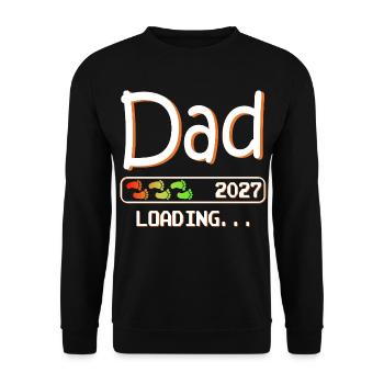 Expectant dad & father, offspring dad loading 2027 - Unisex Sweatshirt - black - Front - Alina (178cm) & Michal (187cm)