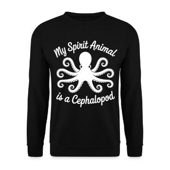 Art minimal de la pieuvre - Sweat-shirt Unisexe - noir - Devant - Alina (178cm) & Michal (187cm)