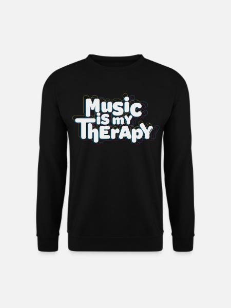 music is my therapy - Unisex Sweatshirt - black