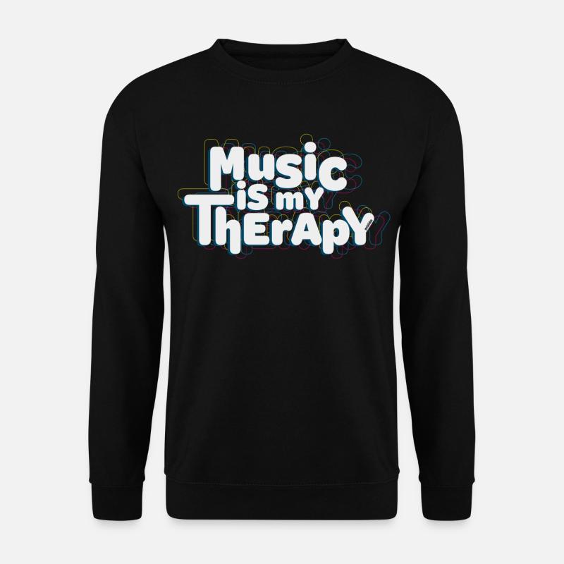 music is my therapy - Unisex Sweatshirt - black
