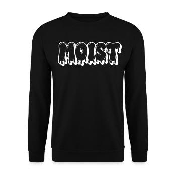 Feuchter tropfender Text - Unisex Pullover - Schwarz - Vorne - Alina (178cm) & Michal (187cm)