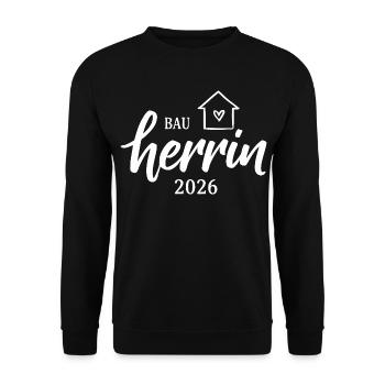 Construction de maison par le constructeur en 2026 - Sweat-shirt Unisexe - noir - Devant - Alina (178cm) & Michal (187cm)