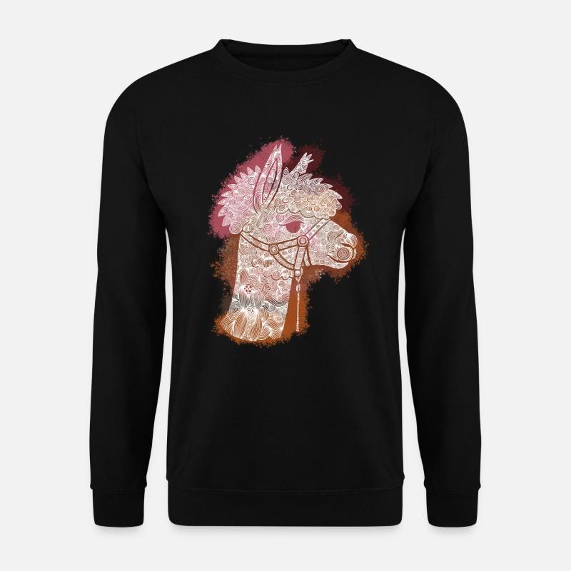 Zentangle-Alpaka - Unisex Pullover - Schwarz