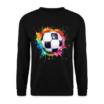 Fußball Ball Aquarell - Unisex Pullover - Schwarz - Vorne - Alina (178cm) & Michal (187cm)