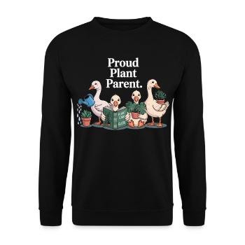 Plant Lover Cute Planting Ducks T-Shir - Unisex Sweatshirt - black - Front - Alina (178cm) & Michal (187cm)