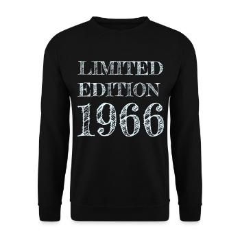 1966 60th year of birth - Unisex Sweatshirt - black - Front - Alina (178cm) & Michal (187cm)