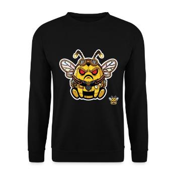 Bionic Edgy Steampunk Cyborg Bee - Unisex Sweatshirt - black - Front - Alina (178cm) & Michal (187cm)