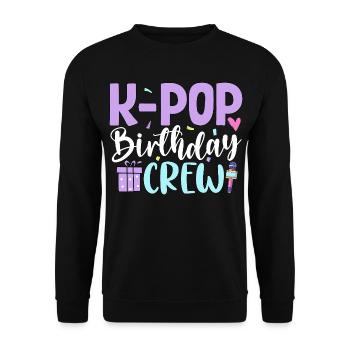 K Pop Birthday Crew - Unisex Sweatshirt - black - Front - Alina (178cm) & Michal (187cm)