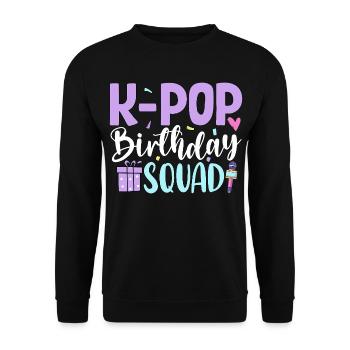 K Pop Birthday Squad - Unisex Sweatshirt - black - Front - Alina (178cm) & Michal (187cm)