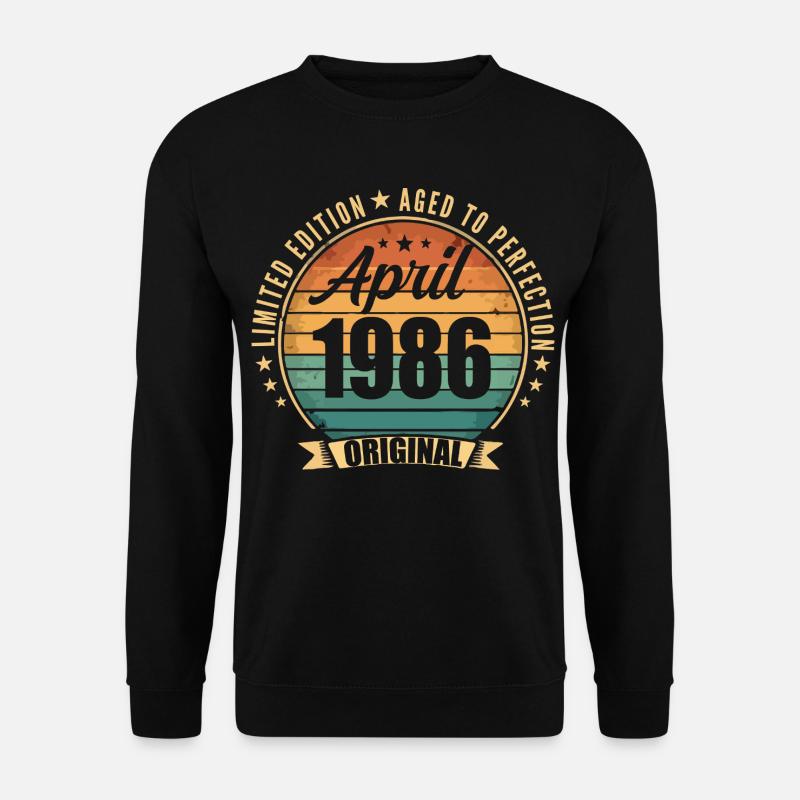 Vintage-Retro-Geburtstagsgeschenk aus dem April 1986 - Unisex Pullover - Schwarz