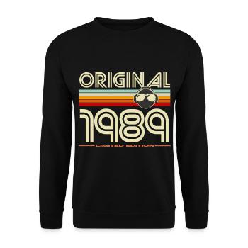Original 1989 Retro Helmet - Unisex Sweatshirt - black - Front - Alina (178cm) & Michal (187cm)
