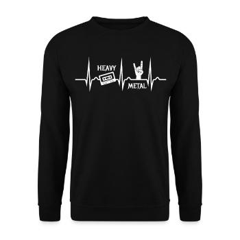 Heavy Metal Kassette EKG - Musik - Nostalgie - Unisex Pullover - Schwarz - Vorne - Alina (178cm) & Michal (187cm)