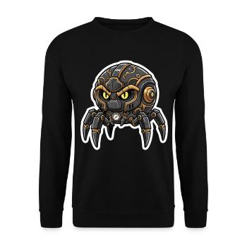 Steampunk Schwarze Uhrmacher-Spinnen-Wächter - Unisex Pullover - Schwarz - Vorne - Alina (178cm) & Michal (187cm)