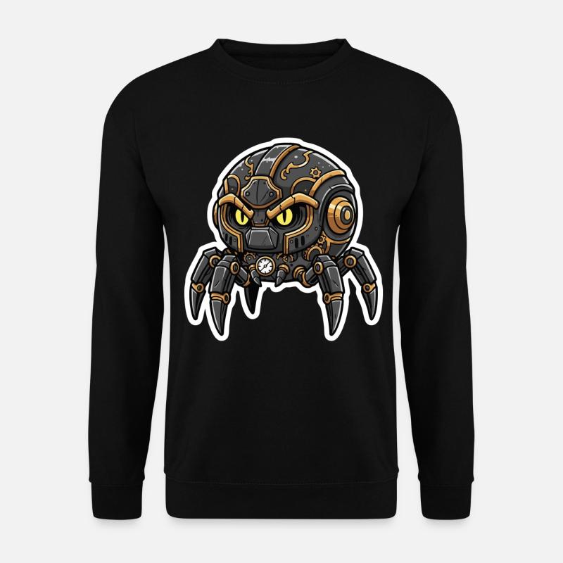 Steampunk Schwarze Uhrmacher-Spinnen-Wächter - Unisex Pullover - Schwarz