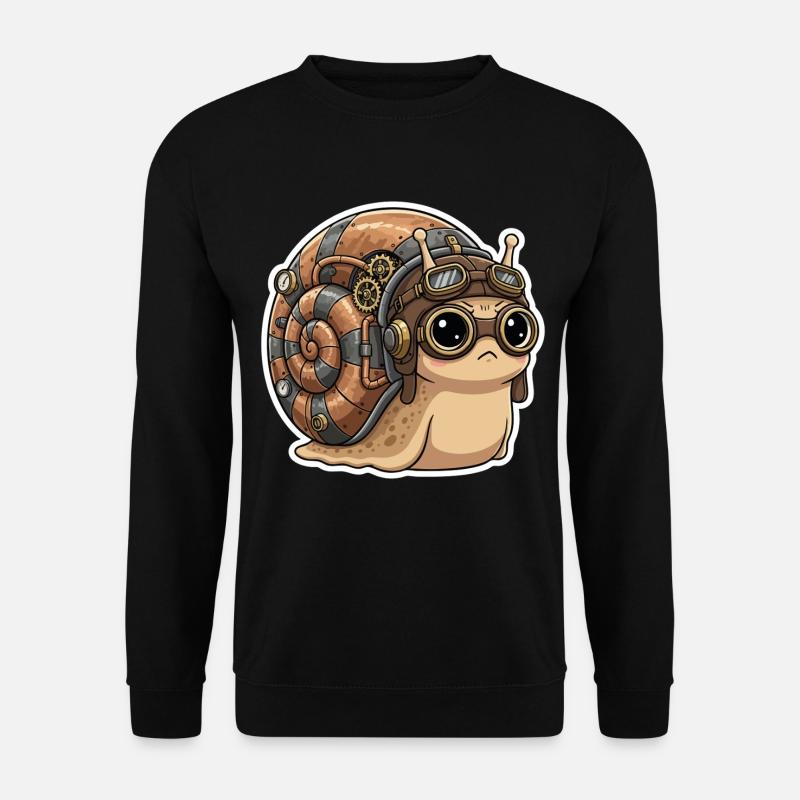 Snail Aviator Steampunk Shell Copper - Unisex Pullover - Schwarz