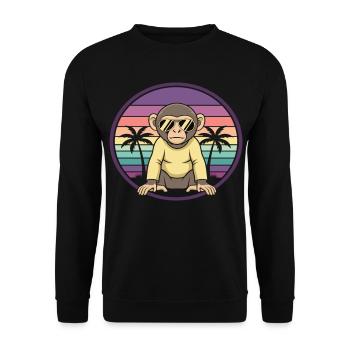 Lunettes de soleil rétro d’été Cool Monkey - Sweat-shirt Unisexe - noir - Devant - Alina (178cm) & Michal (187cm)
