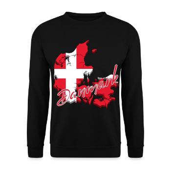 Map flag Denmark, I love Denmark - Unisex Sweatshirt - black - Front - Alina (178cm) & Michal (187cm)