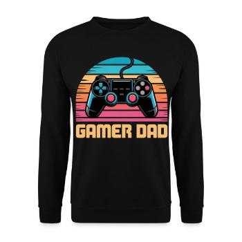 Dad Gamer Videospiele Gaming Vatertags-Geek - Unisex Pullover - Schwarz - Vorne - Alina (178cm) & Michal (187cm)