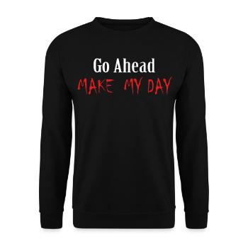 Go Ahead Make My Day Dirty Harry Clint Eastwood  - Unisex Sweatshirt - black - Front - Alina (178cm) & Michal (187cm)