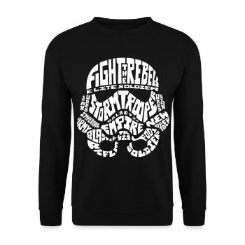 Star Wars Fight The Rebels Soldaten Helm Weiß - Unisex Pullover - Schwarz - Vorne - Alina (178cm) & Michal (187cm)
