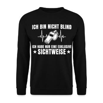 Schiedsrichter Exklusive Sichtweise – Schiri - Unisex Pullover - Schwarz - Vorne - Alina (178cm) & Michal (187cm)