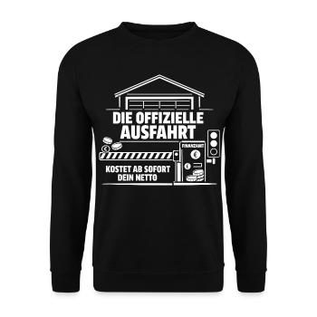 Die Garagen Ausfahrt Kostet Ab Sofort Dein Netto - Unisex Pullover - Schwarz - Vorne - Alina (178cm) & Michal (187cm)