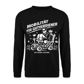 Mobilität für Gutverdiener - Unisex Pullover - Schwarz - Vorne - Alina (178cm) & Michal (187cm)
