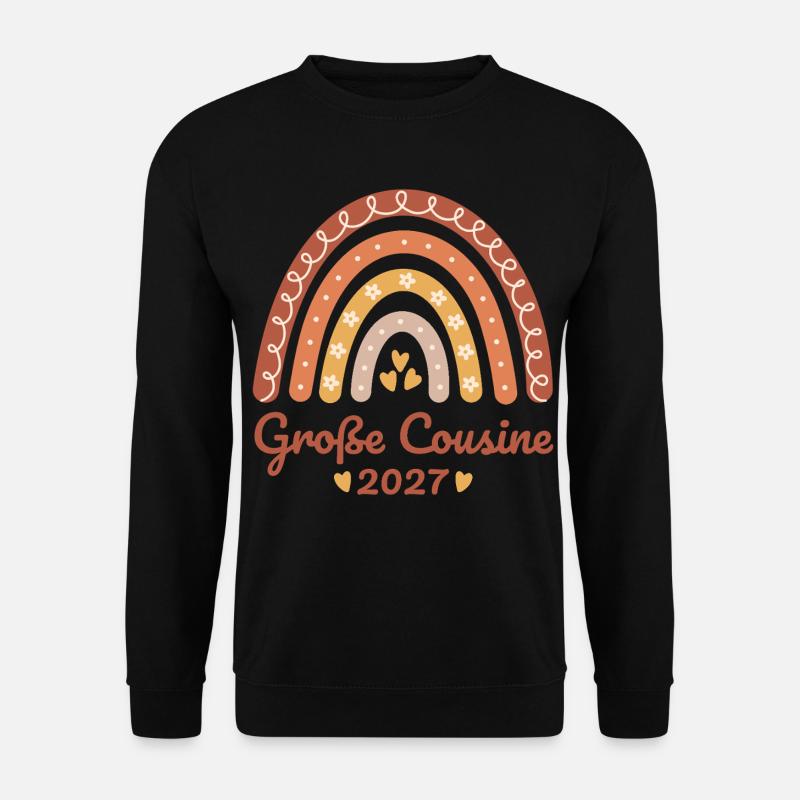 Große Cousine 2027 Boho Regenbogen - Unisex Pullover - Schwarz