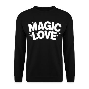 Magical Love Lettering - Unisex Sweatshirt - black - Front - Alina (178cm) & Michal (187cm)