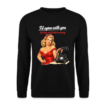 Pin-up Girl: Sarcasm & Eye Rolling Retro Style - Unisex Sweatshirt - black - Front - Alina (178cm) & Michal (187cm)