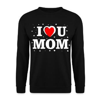 Chemise cœur de maman Je t’aime - Sweat-shirt Unisexe - noir - Devant - Alina (178cm) & Michal (187cm)