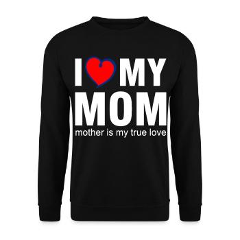 J’adore le t-shirt True Love de ma mère - Sweat-shirt Unisexe - noir - Devant - Alina (178cm) & Michal (187cm)