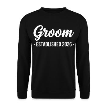 Groom 2026 Wedding Anniversary - Unisex Sweatshirt - black - Front - Alina (178cm) & Michal (187cm)