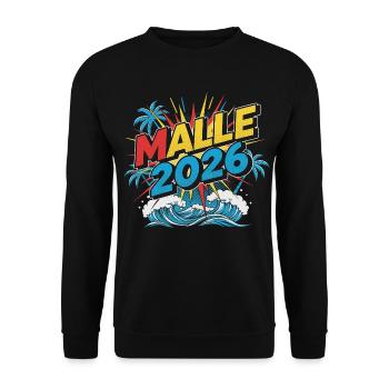 Malle 2026 Party Holiday - Unisex Sweatshirt - black - Front - Alina (178cm) & Michal (187cm)