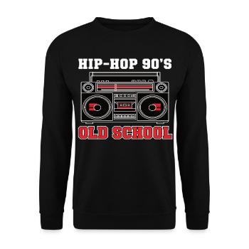 Vinyle DJ Hip-Hop des années 90 Old School - Sweat-shirt Unisexe - noir - Devant - Alina (178cm) & Michal (187cm)