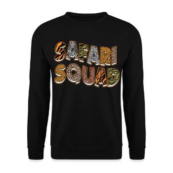 Safari Squad Animals Zoo Party Jungle Zoo Birthday - Unisex Sweatshirt - black - Front - Alina (178cm) & Michal (187cm)