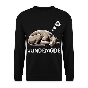 Hundemüde Whippet Windhund Whippets Whippethalter - Unisex Pullover - Schwarz - Vorne - Alina (178cm) & Michal (187cm)