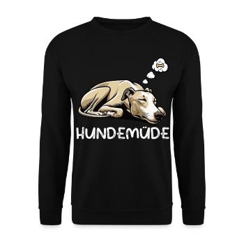 Hundemüde Whippet Windhund Whippets Whippethalter - Unisex Pullover - Schwarz - Vorne - Alina (178cm) & Michal (187cm)