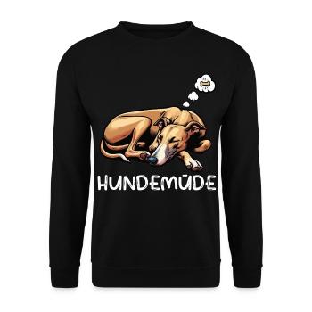 Hundemüde Whippet Windhund Whippets Whippethalter - Unisex Pullover - Schwarz - Vorne - Alina (178cm) & Michal (187cm)